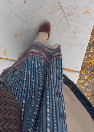 ブロックプリントワンピースコート