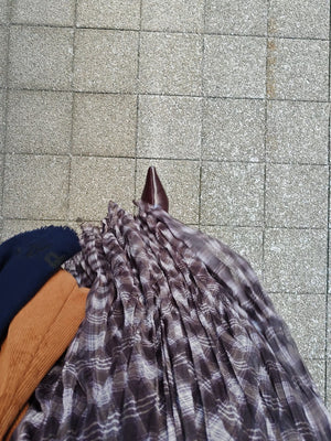 チェックシフォンスカート