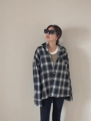 コットンチェックシャツ