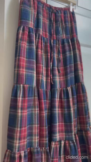 くすみタータンチェックティアードスカート