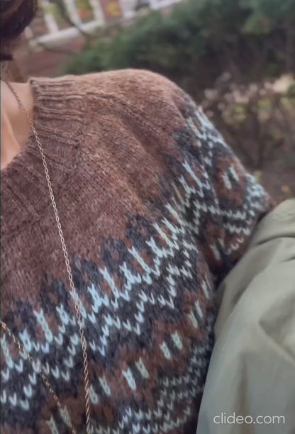 チョコレートBROWNノルディックセーター