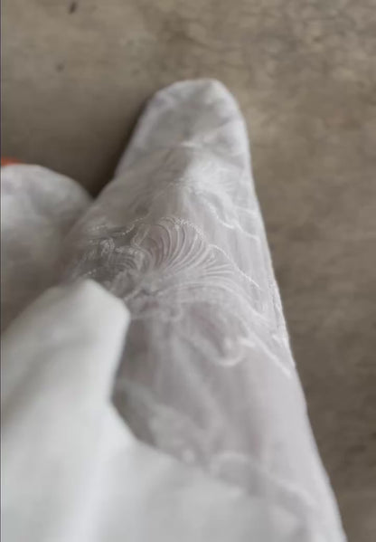 花刺繍コットンパンツ