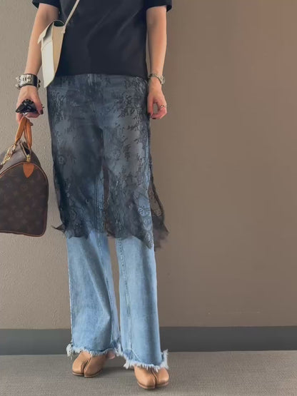 レイヤードエプロンスカート