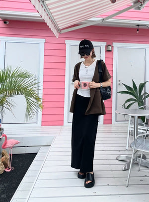 ミラーロングスカート