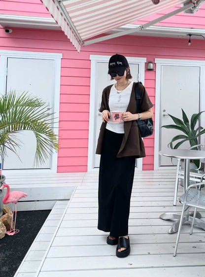ミラーロングスカート