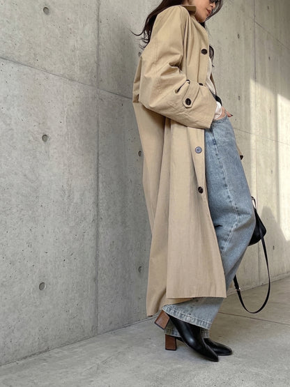 ワイドスリーブステンカラーコート